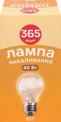 Лампа накаливания 365 ДНЕЙ Груша 40Вт, Е27 теплый свет, Арт. Б230-40-6