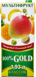 Изображение товара Напиток сокосодержащий 100% GOLD Classic Мультифрукт, 1.93л