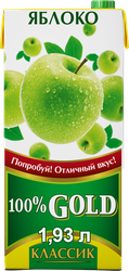 Изображение товара Напиток сокосодержащий 100% GOLD Classic Яблоко, 1.93л