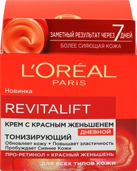 Крем дневной для лица L'OREAL Paris Ревиталифт с красным женьшенем, 50мл