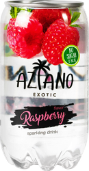 Изображение товара Напиток AZIANO Raspberry fruit sparkling drink со вкусом малины газированный, 0.35л