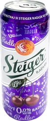 Напиток пивной б/а STEIGER RADLER Radler Темная Вишня фильт.осв.темн.алк.не более 0,5% ж/б