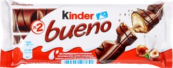 Вафли KINDER Bueno в молочном шоколаде, 43г