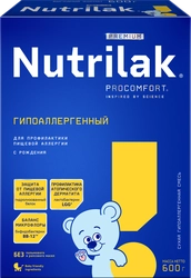 Смесь детская NUTRILAK Premium Гипоаллергенный, с 0 месяцев, 600г