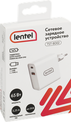 Сетевое зарядное устройство Lentel 65Вт, USB+TypeC, Арт. TST-BD02
