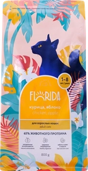 Корм сухой для кошек FLORIDA с курицей и яблоком, 800г