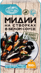 Изображение товара Мясо мидий AURORA в белом соусе, на створках, 500г