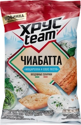 Сухарики пшеничные ХРУСTEAM Чиабатта, со вкусом Моцарелла и соус Песто, воздушные, 55г