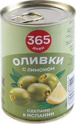 Оливки c лимоном 365 ДНЕЙ зеленые, 280г