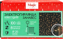 ГирляндаэлектрическаяMAGICTIME100LED,7,2Вт,200х150cм,8режимов,Арт.94011/94012