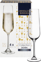 Изображение товара Набор бокалов для шампанского CRYSTALITE BOHEMIA Dora 200мл, стекло, Арт. 67036, 4шт