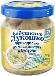 Фрикадельки мясные БАБУШКИНО ЛУКОШКО из мяса цыпленка в бульоне, с 12 месяцев, 100г