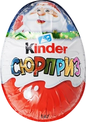 Яйцо шоколадное KINDER Сюрприз, из молочного шоколада, 20г