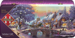 Изображение товара Чай HILLTOP Шкатулка Новогодний пейзаж Цейлонский+Эрл Грей+Китайский зеленый, 150г