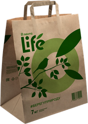 Пакет ЛЕНТА LIFE бумажный из крафт-бумаги 7кг, 45х35х15см