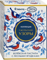 Пастила ЛЕНТА Русские узоры Гжель Белевская воздушная с лесными ягодами, 100г