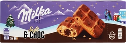 Пирожное бисквитное MILKA с шоколадной начинкой и кусочками молочного шоколада, 175г