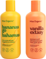 Набор косметический женский MISS ORGANIC №138 Shower Extasy Гель для душа увлажняющий +Гель для душа Гладкость кожи, 580мл