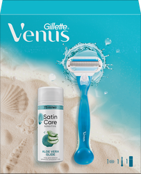 Изображение товара Набор подарочный женский VENUS Бритва с 1 сменной кассетой+Гель для бритья женский Satin Care, 75мл