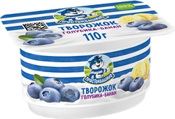 Творожок ПРОСТОКВАШИНО с голубикой, бананом 3,6%, без змж, 110г