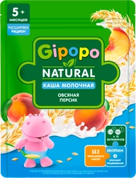 Каша овсяная GIPOPO Natural молочная, с персиком, с 5 месяцев, 200г