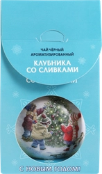 Чай черный ЛЕНТА Клубника со сливками ароматизированный с добавками растительного сырья, 20г