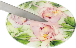 Доска разделочная HOMECLUB Blossom, круглая 20см, жаропрочное стекло, Арт. OX-BS4