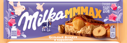 Шоколад молочный MILKA с начинкой со вкусом карамели и цельным фундуком, 270г