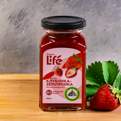 Конфитюр ЛЕНТА LIFE Клубника-земляника, без сахара, 300г