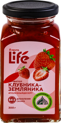 Конфитюр ЛЕНТА LIFE Клубника-земляника, без сахара, 300г