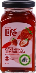 Конфитюр ЛЕНТА LIFE Клубника-земляника, без сахара, 300г