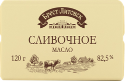 Изображение товара Масло сладкосливочное БРЕСТ-ЛИТОВСК несоленое 82,5%, без змж, 120г