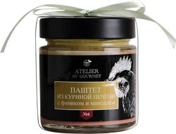 Паштет ATELIER DU GOURMET из куриной печени с фиником и миндалем, 200г