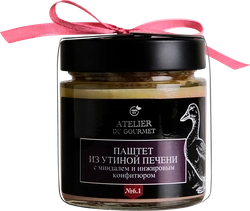 Паштет ATELIER DU GOURMET из утиной печени с миндалем и инжировым конфитюром, 200г