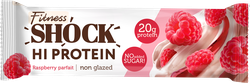 Изображение товара Батончик протеиновый FITNESSHOCK Hi-Protein Малиновый десерт, неглазированный, 60г
