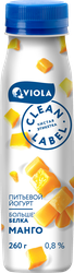 Изображение товара Йогурт питьевой VIOLA Clean Label с манго 0,8%, без змж, 260г