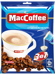 Изображение товара Напиток кофейный растворимый MACCOFFEE 3в1 со вкусом сгущенного молока, 200г