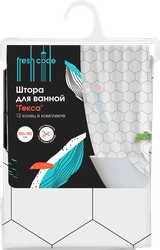 Штора для ванной FRESH CODE с принтом, 180х180см, Арт. 77183