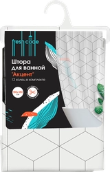 Штора для ванной FRESH CODE с принтом, 180х180см, Арт. 77183