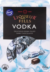 Конфеты шоколадные KARL FAZER Liqueur fills vodka с алкогольной начинкой, 150г