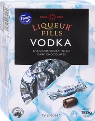 Конфеты шоколадные KARL FAZER Liqueur fills vodka с алкогольной начинкой, 150г