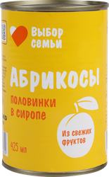 Изображение товара Абрикосы ВЫБОР СЕМЬИ половинки в сиропе, 425мл