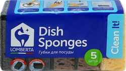 Изображение товара Губки кухонные LOMBERTA Scandi 9,5x6,5x3,5см, крупнопористые, Арт. 723264, 5шт