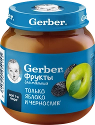 Пюре фруктовое GERBER Яблоко и чернослив, с 5 месяцев, 125г