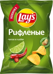 Чипсы картофельные LAY'S Рифленые, Чили–лайм, 125г