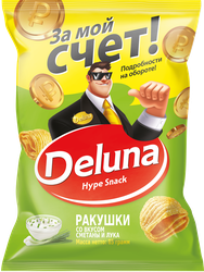 Чипсы кукурузные DELUNA Ракушки, со вкусом сметаны и лука, 85г