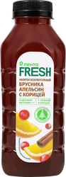 Напиток безалкогольный ЛЕНТА FRESH брусника, апельсин с корицей, 500мл