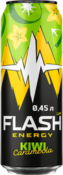 Изображение товара Напиток энергетический ФЛЭШ АП Киви, карамбола тонизирующий газированный, 0.45л