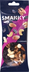 Смесь фруктово-ореховая SMAKKY Poсket nuts, микс сушеных орехов и изюма, 50г