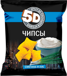 Изображение товара Чипсы пшеничные 5D со вкусом сметана и лук, 200г